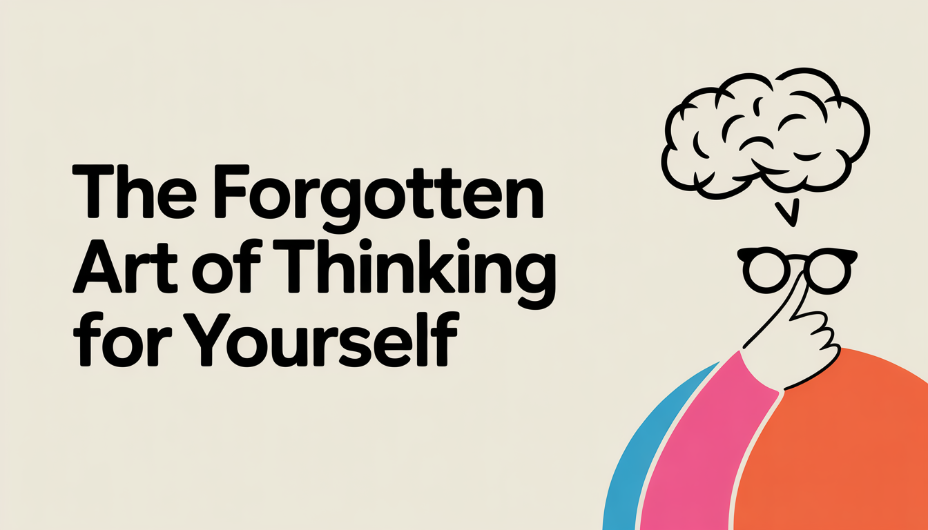 The Forgotten Art of Thinking for Yourself