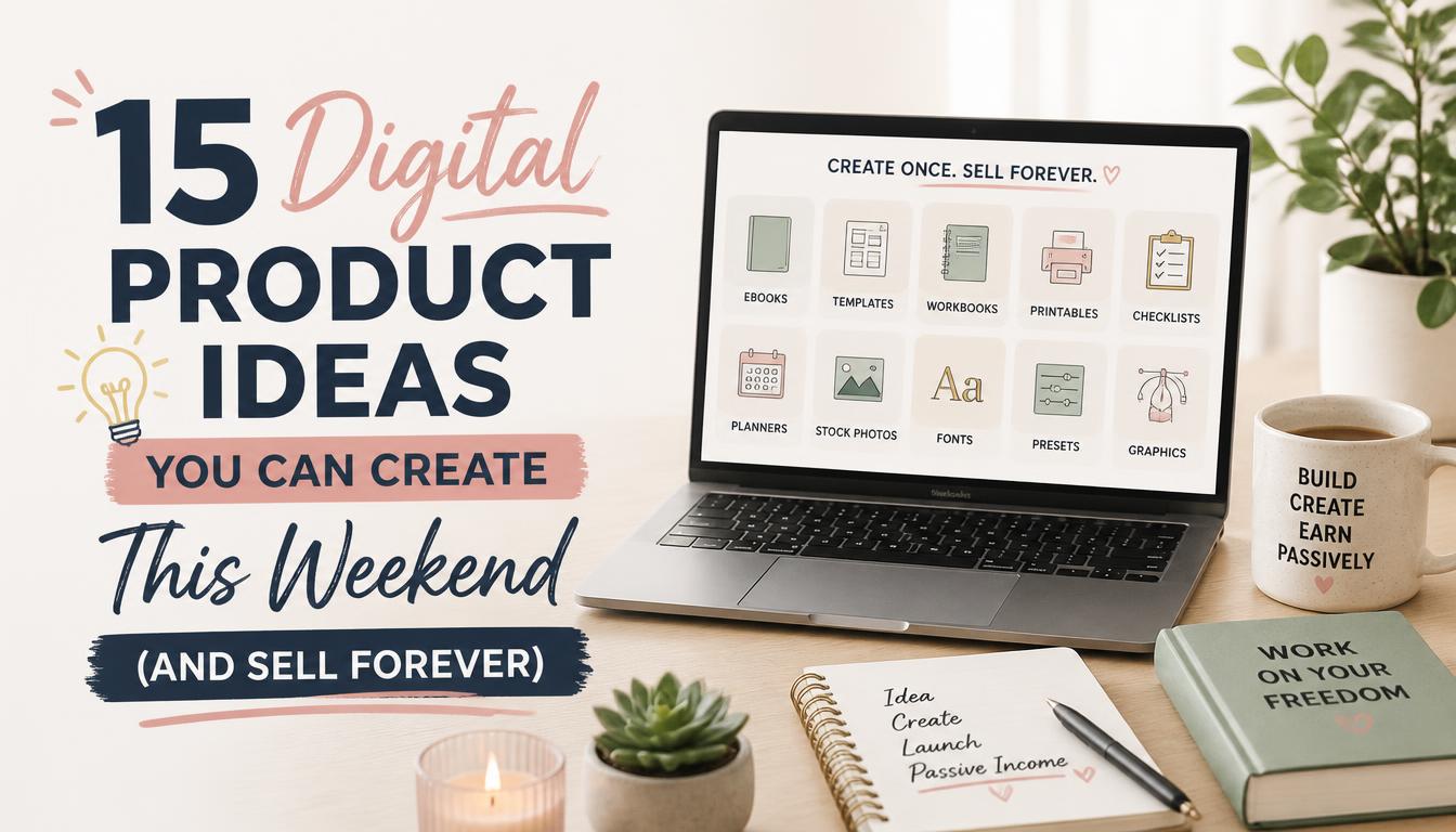 15 Digital Product Ideas You Can Create This Weekend (And Sell Forever)