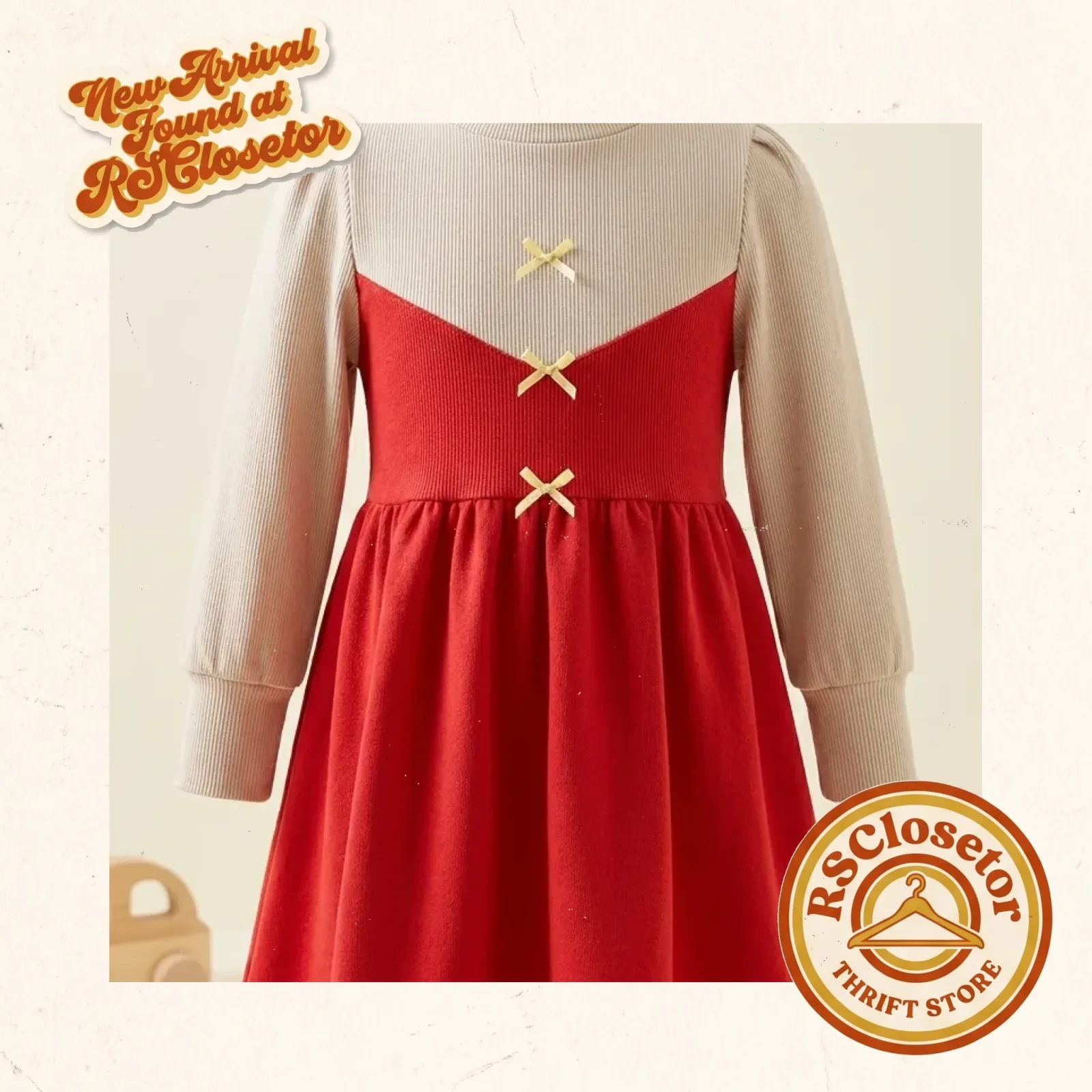 Holiday Ribbon Ribbed Knit Dress