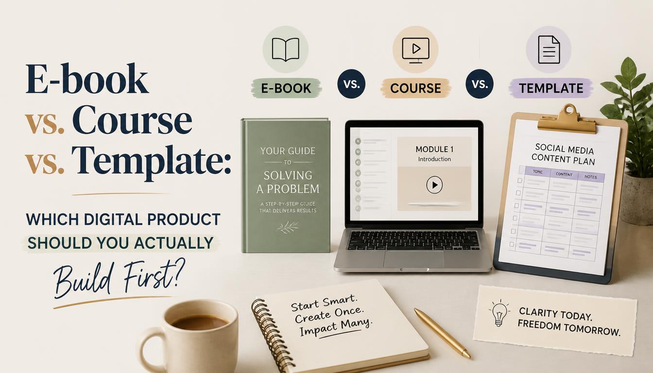 E-book vs. Course vs. Template: Which Digital Product Should You Actually Build First?