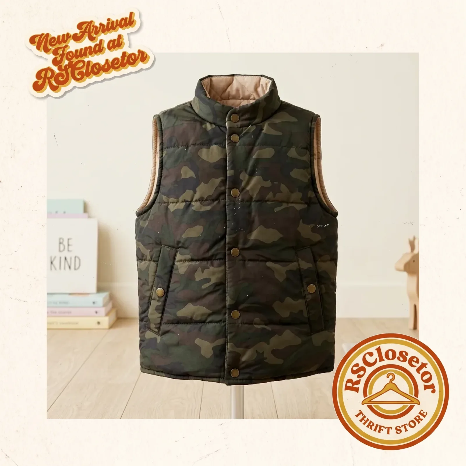 Camouflage puffer vest