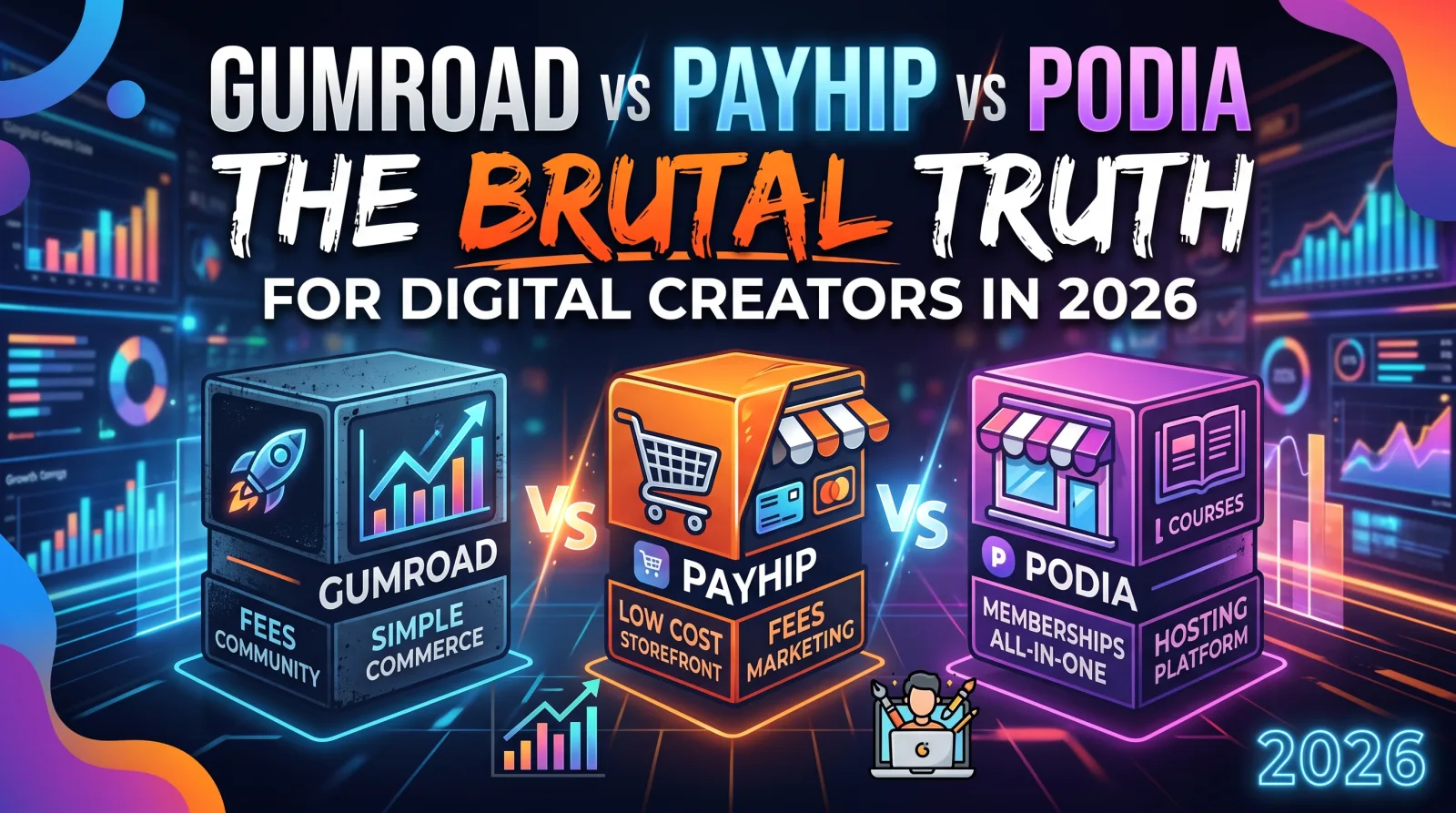 Gumroad vs Payhip vs Podia: The Brutal Truth for Digital Creators in 2026