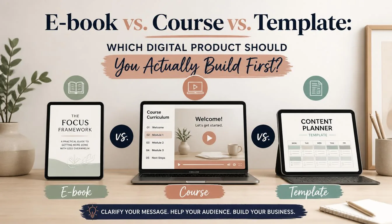 E-book vs. Course vs. Template: Which Digital Product Should You Actually Build First?